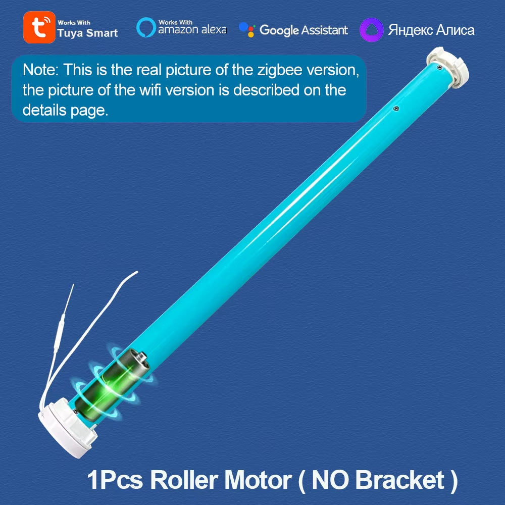 Tuya Zigbee Battery Window Smart Curtains Blinds Roller Motor for 37 38Mm Tube Work Alice Alexa Smart Speaker Home