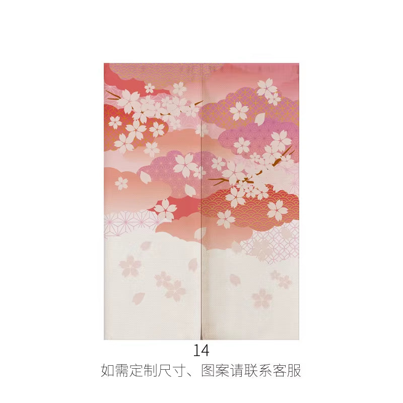 Japanese Ukiyo-E Linen Door Curtain Noren Bedroom Kitchen Curtains Home Entrance Decoration Customizable Curtain
