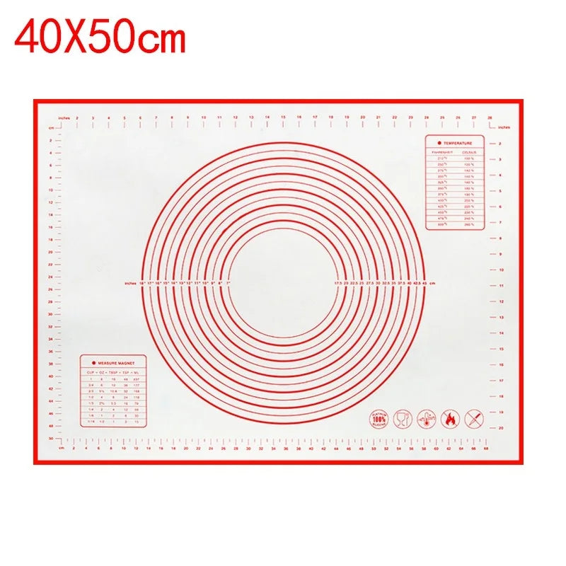 Large Size Silicone Kneading Pad Non-Stick Surface Rolling Dough Mat with Scale Kitchen Cooking Pastry Sheet Oven Liner Bakeware