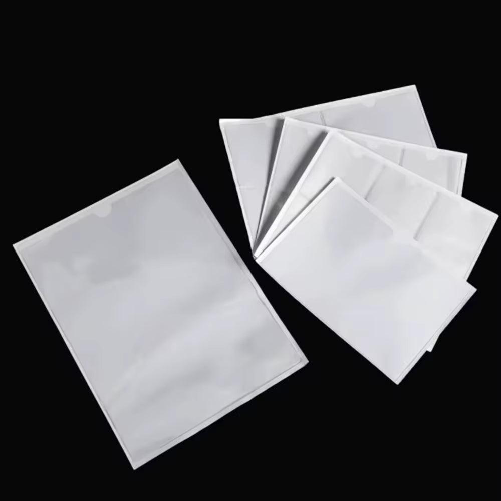 10PCS Adhesive Vinyl Pouch Tag PVC Envelope Self-Adhesive Sign Holder Ticket Sleeves Plastic Price Card Label Nameplate Pockets