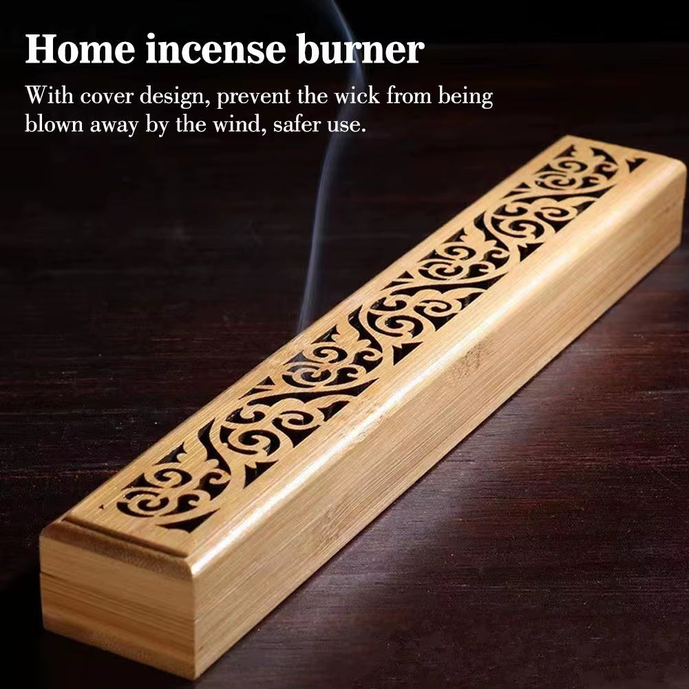 Natural Bamboo Board Incense Holder Anti-Ash Flying Incense Stick Holder Japanese Style Bamboo Incense Ash Catcher