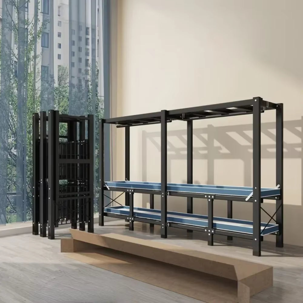 Installation-Free Wardrobe Simple Bedroom Folding Clothing Organizer Storage Cabinet Dustproof Integrated Metal Foldable Closet