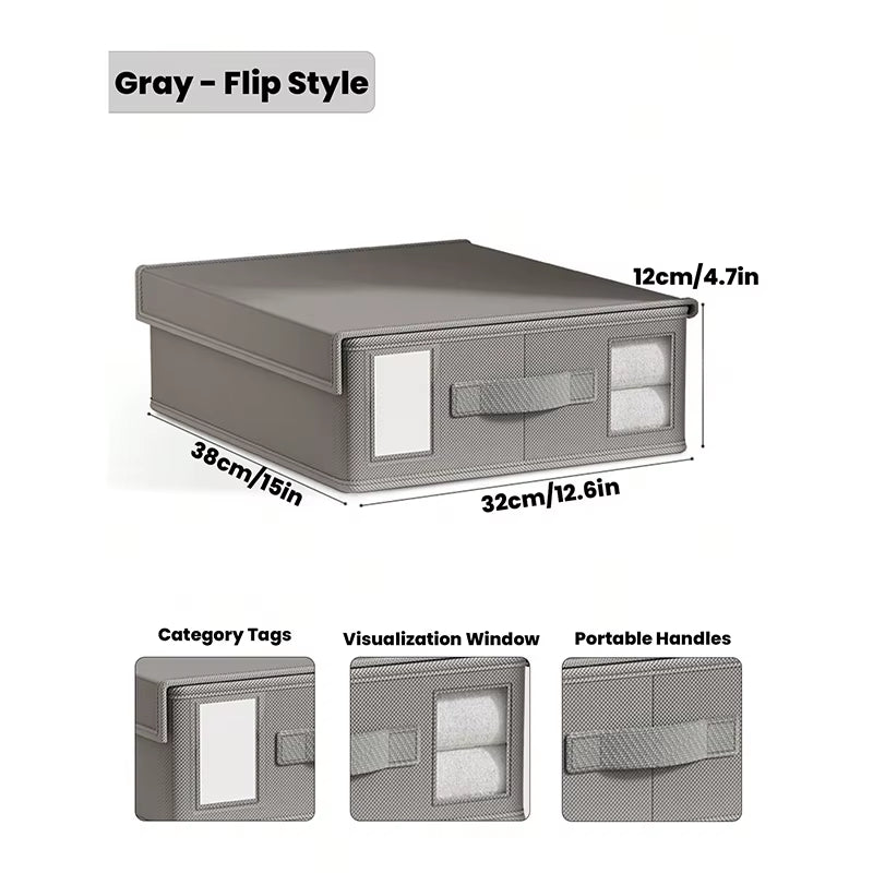 1/2 Pcs Bed Sheet Storage Box with Visible Window and Handle Large Capacity Zipper Sheet Organizer for All Sheet Sizes Foldable