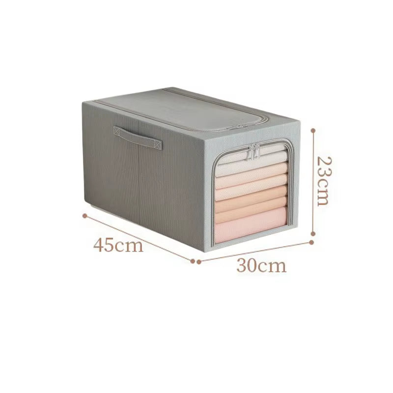 Large Capacity Clothes Storage Box Wardrobe Organizer Folding Clothing Organizer with Metal Frame Closet Jeans Storage Box