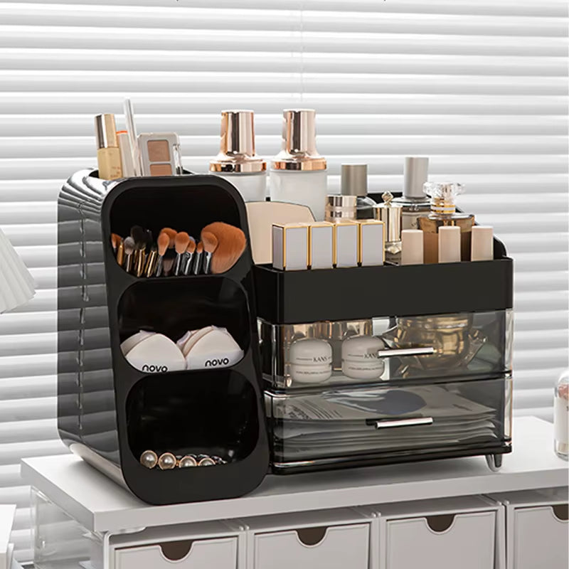 Slant Insertion Cosmetic Storage Box, Dressing Table Desktop, Large Capacity Skincare Shelf, Stationery Storage Box, Pen Holder