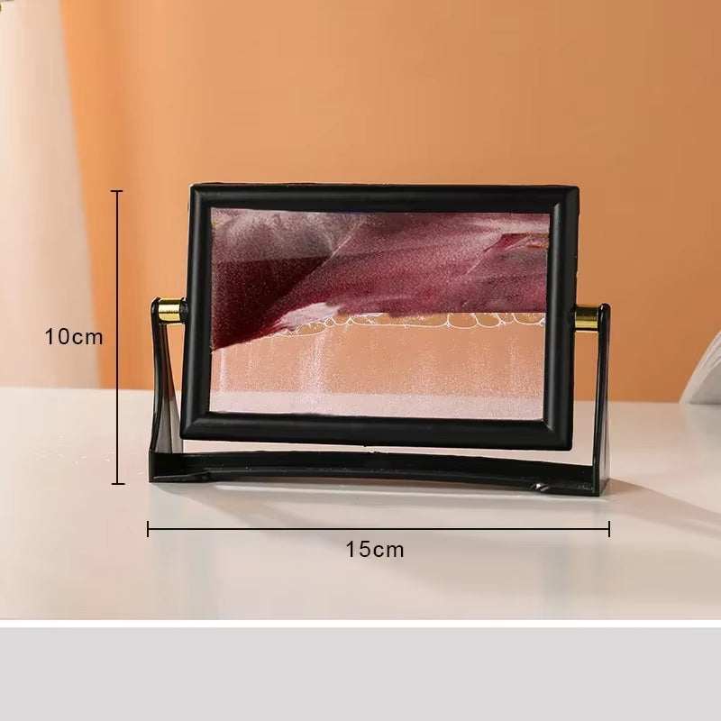 Rotatable Sandscape Moving Sand Art Picture Square Glass 3D in Motion Quicksand Hourglass Creative Flowing Sand Home Decor Gifts
