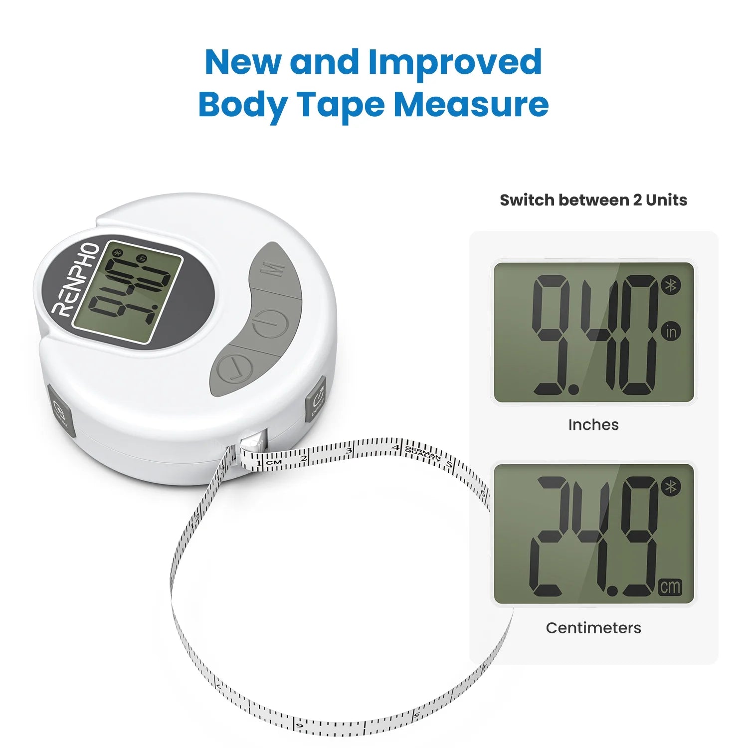 Smart Tape Measure with App, Bluetooth Body Measuring Tape for Body Circumference Monitoring, Mother-To-Be, Bodybuilder