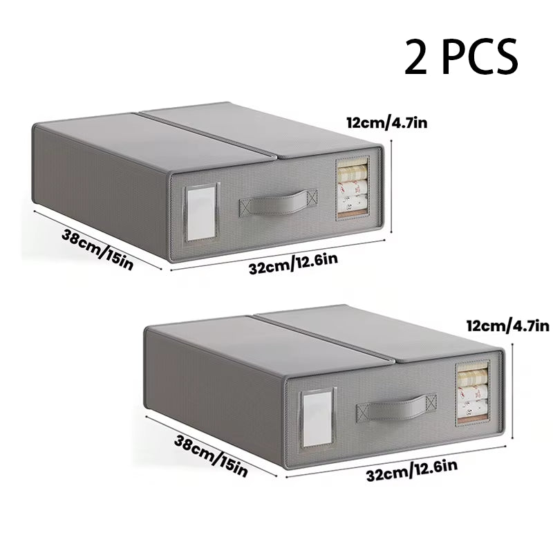 Bed Sheet Foldable Organiser Clothes, Comforter Organiser Large Capacity Zip-On Sheet Organiser for Sheets, Clothes,