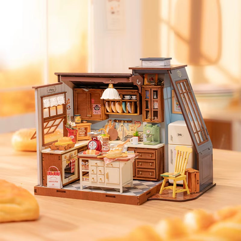 Rolife Baking Kitchen DIY Miniature Dollhouse Kit Crafts Hobbies Amazing Gift for Women Children DG172