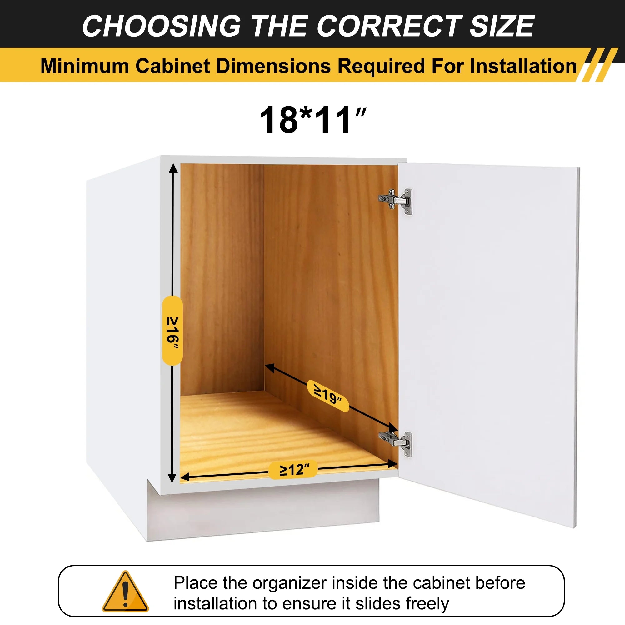 Pull Out Cabinet Pots and Pans Organizer 11" W X 18" D 2 Tier Wire Basket for Lid Cookware Drawer Slide Out Kitchen Cupboard Organization Shelves Shelf for Pantry Roll Out Storage