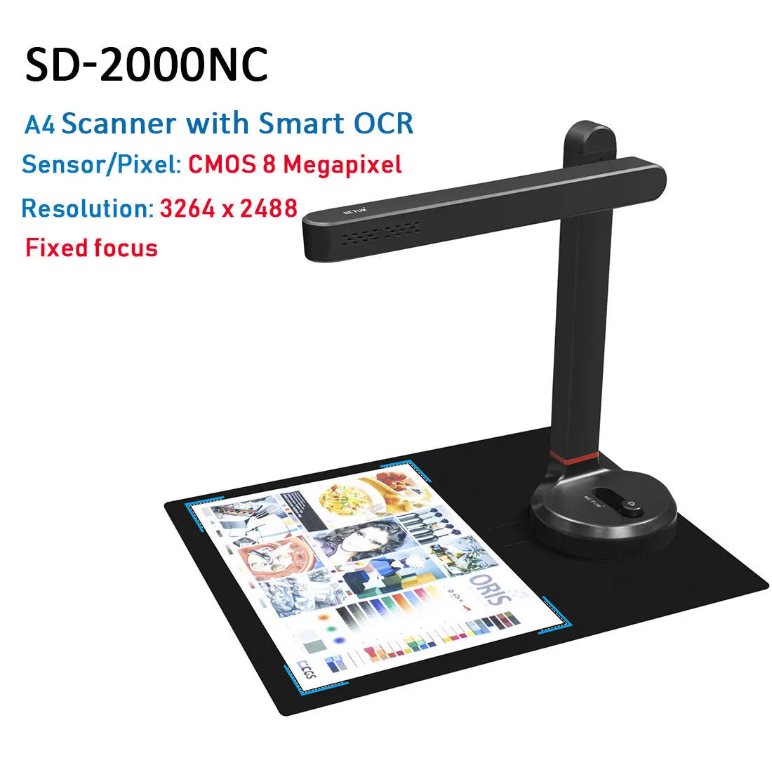 Book Scanner T101 Autofocus Document Scanner Max A4 A3 Size with Smart OCR Led Table Desk Lamp for Family Home Office