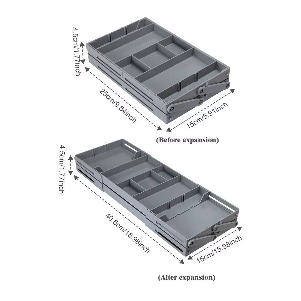 Drawer Organizer Tray 2/3 Tier Storage Expandable Drawer Jewelry Organizer Desktop Organizer Box Compartments for Cosmetics