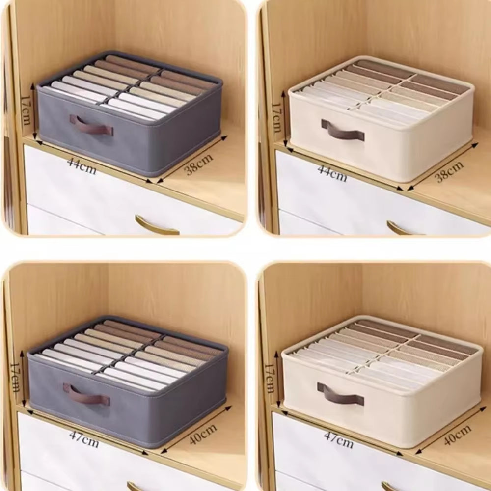 Wardrobe Clothes Storage Organizer Sweater T-Shirt Storage Box Thickened Pants Storage Box with PP Board Cabinet Foldable Drawer