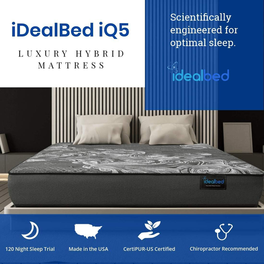 Iq5 Luxury Hybrid Mattress and Adjustable Bed Sleep System, Pressure Relief Sleep, Zero Gravity, Anti-Snore, Custom Comfort Positions (California King, Luxury Plush (Medium Soft) + 4I Custom)
