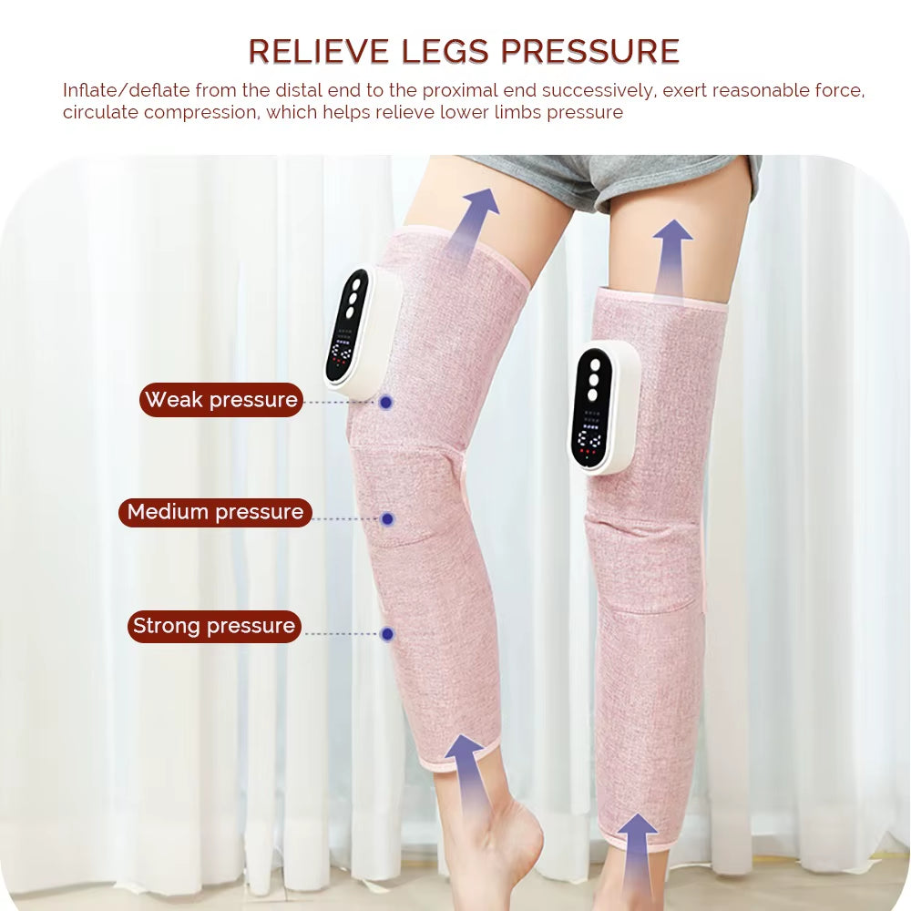 Electric Leg and Knee Massager Wireless Thigh Calf Vibration Massager Air Pressure Leg Relaxation Kneading Massager