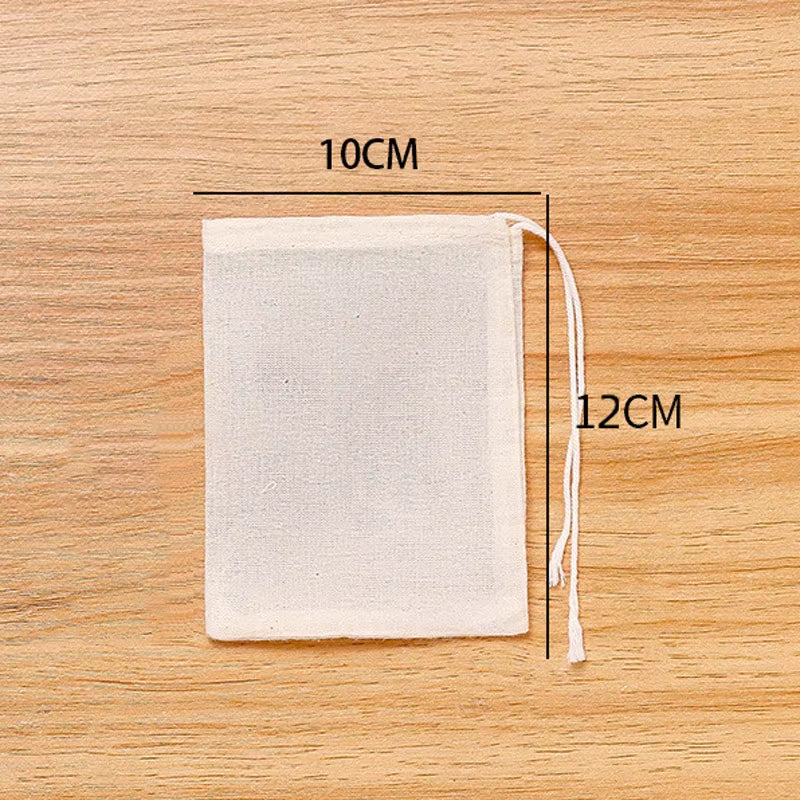 Cotton Gauze Tea Bags 50Pcs Empty Pocket String Bag Reusable for Spice Tea Infuser Soup Teabags Kitchen Accessories Gadgets