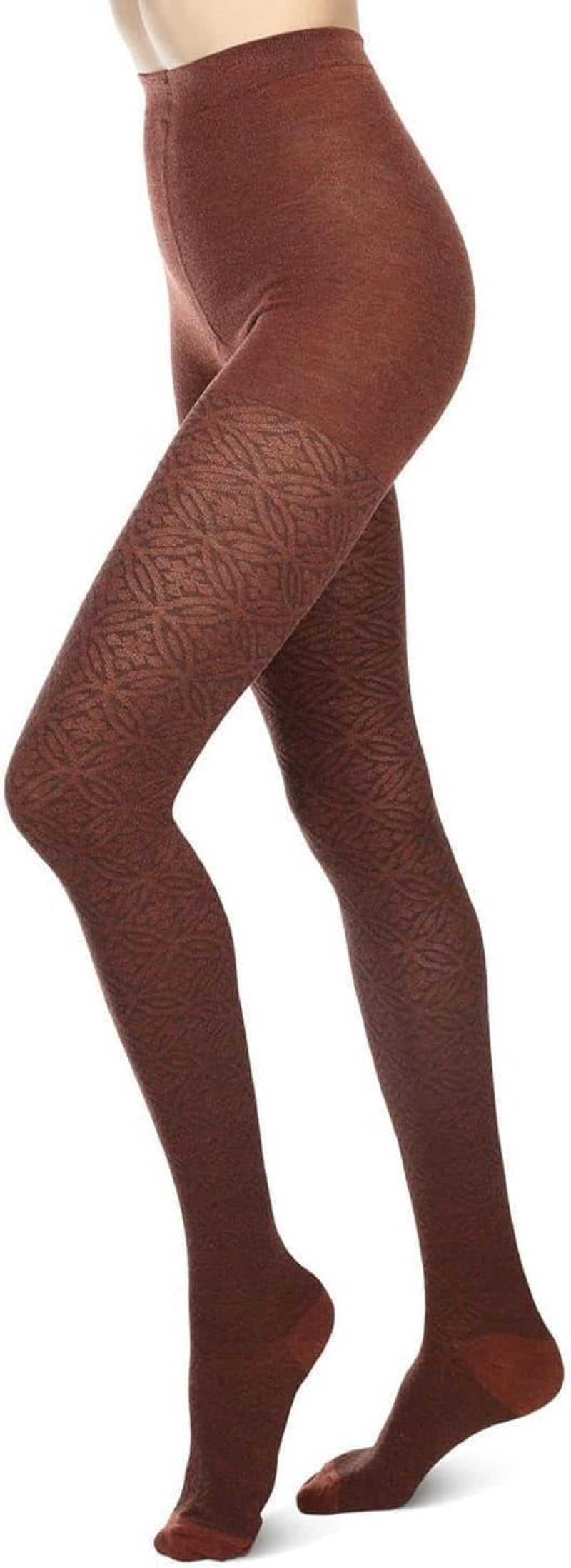 Women'S Flattering Floral and Circular Pattern Sweater Tights
