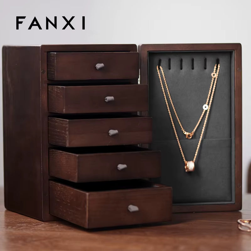 Large Wooden Cabinet Box Jewelry Accessories Organizer Storage Cabinet Jewelry Storage Box Organiser Wood Jewelry Storage