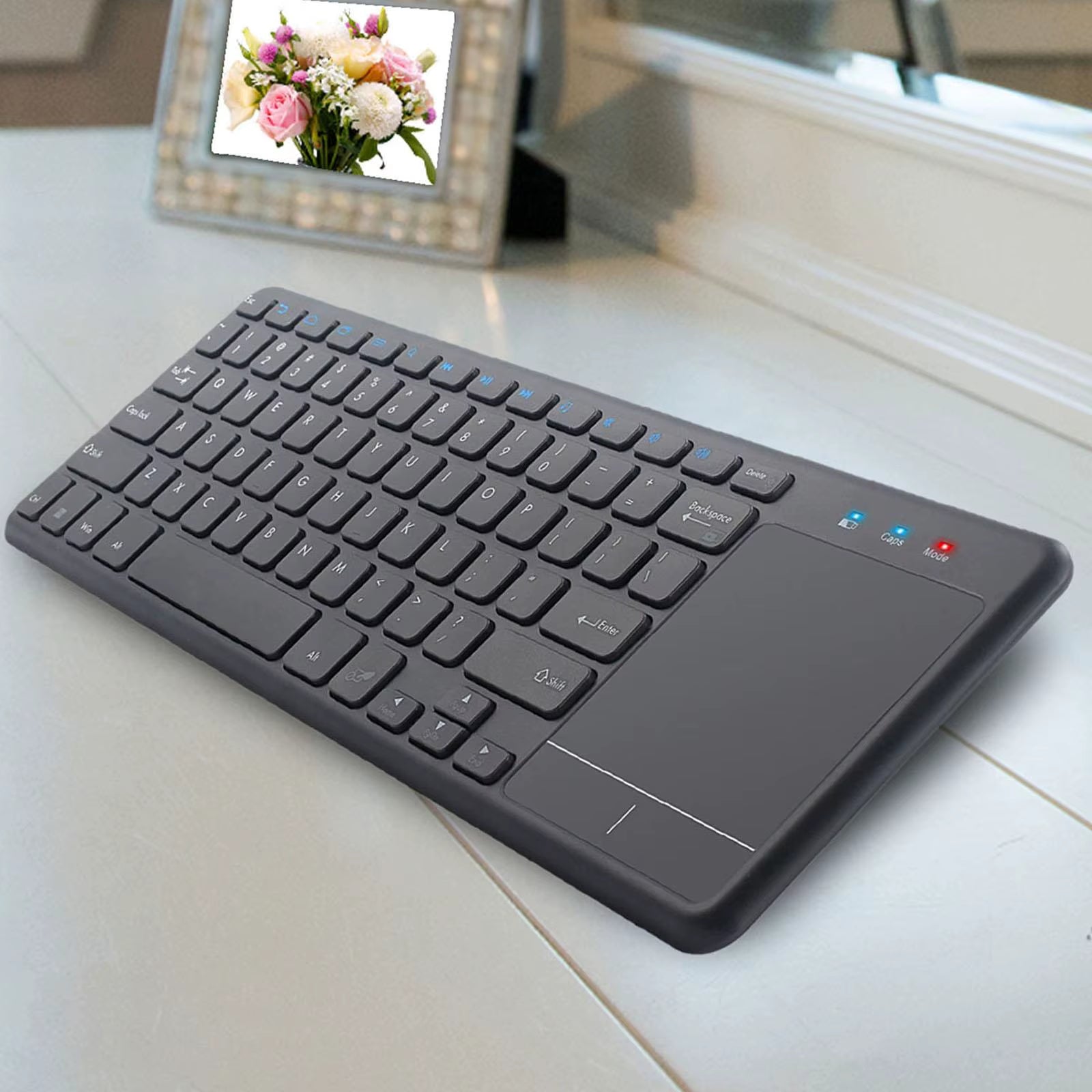 Wireless Keyboard Built in Trackpad Durable Lightweight 2.4G 78 Key Kaypad Portable for Laptop Computer Desktop Smart TV Tablet