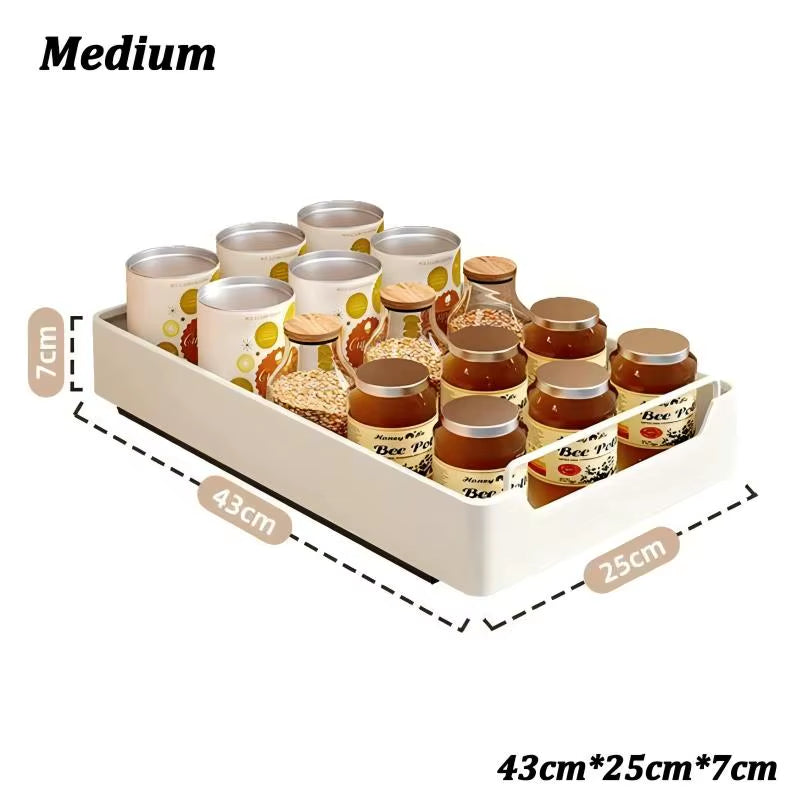 New Kitchen Storage Rack with Slide Rails Pull-Out Kitchen Drawer Type Storage Tray Spice Box Storage Rack Cabinets Organizer
