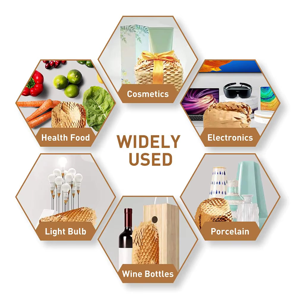 Honeycomb Folding Wrapping Material Brown 30Cm Biodegradable Diy Decorative Gift Improve Packing Efficiency Cushioning Paper