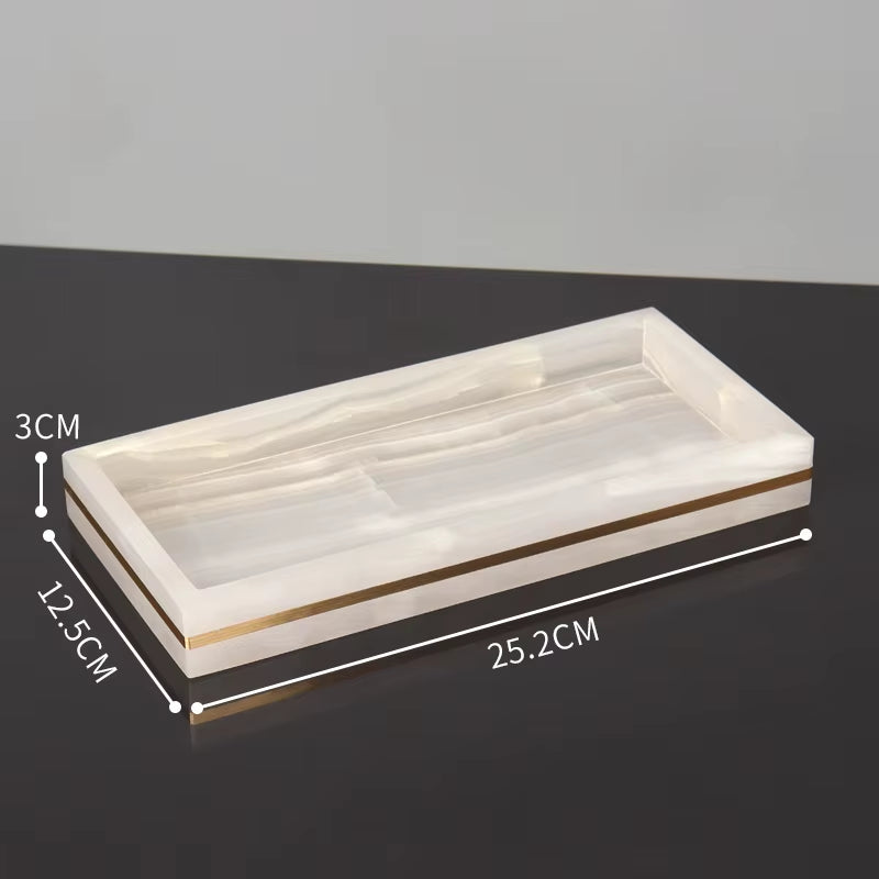 White Onyx Natural Marble Bathroom Accessories Set Gold Luxury Soap Dispenser Soap Dish Tray Toothbrush Holder Bathroom Set