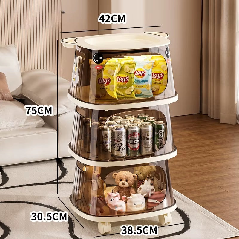 Foldable Multi Tier Rolling Kitchen Storage Trolley Cart Portable Organizer Wheels Vegetable Fruit Pantry Home Utility Furniture