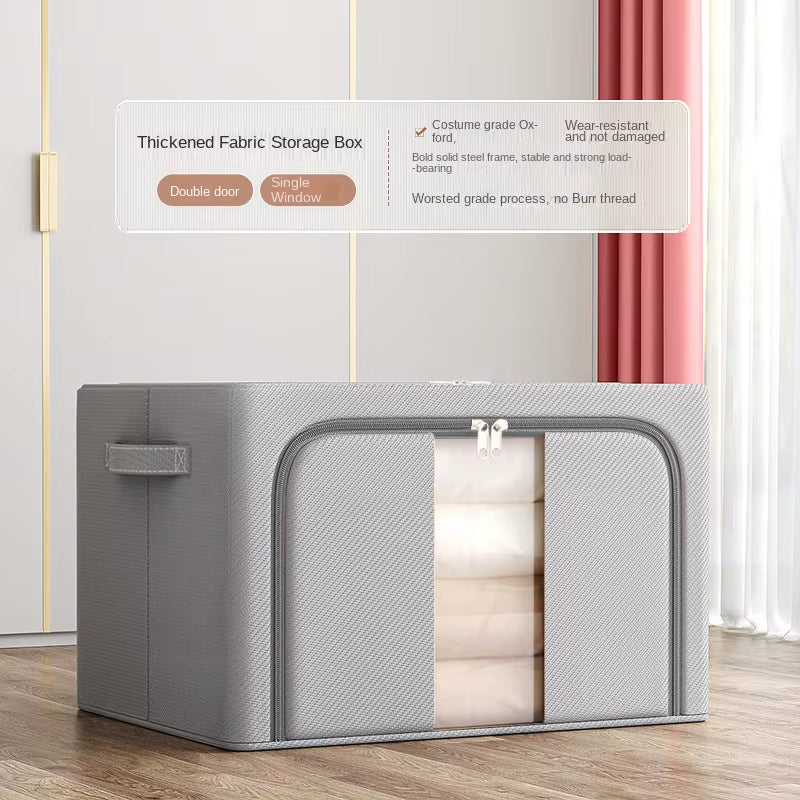 Clothing Storage Box - Household Large Capacity Quilt Storage Cabinet, Foldable - Steel Frame Support - Waterproof Oxford (60Cm)
