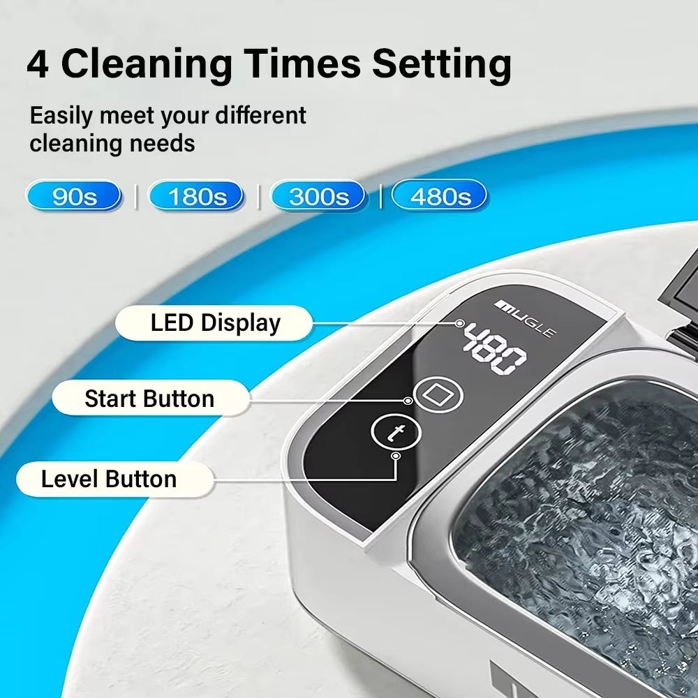 Ultrasonic Cleaners Machine 500ML Glasses Jewelry Deep Cleaning High-Frequency Vibration Cleaning Multifunctional Tool Household