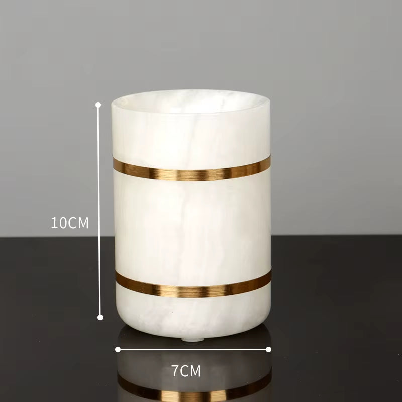 White Onyx Natural Marble Bathroom Accessories Set Gold Luxury Soap Dispenser Soap Dish Tray Toothbrush Holder Bathroom Set
