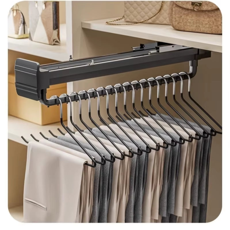 Closet Hanger Wardrobe Top Pull-Out Trouser Rack Household Trouser Slide Storage Multifunctional Telescopic Clothes Rack