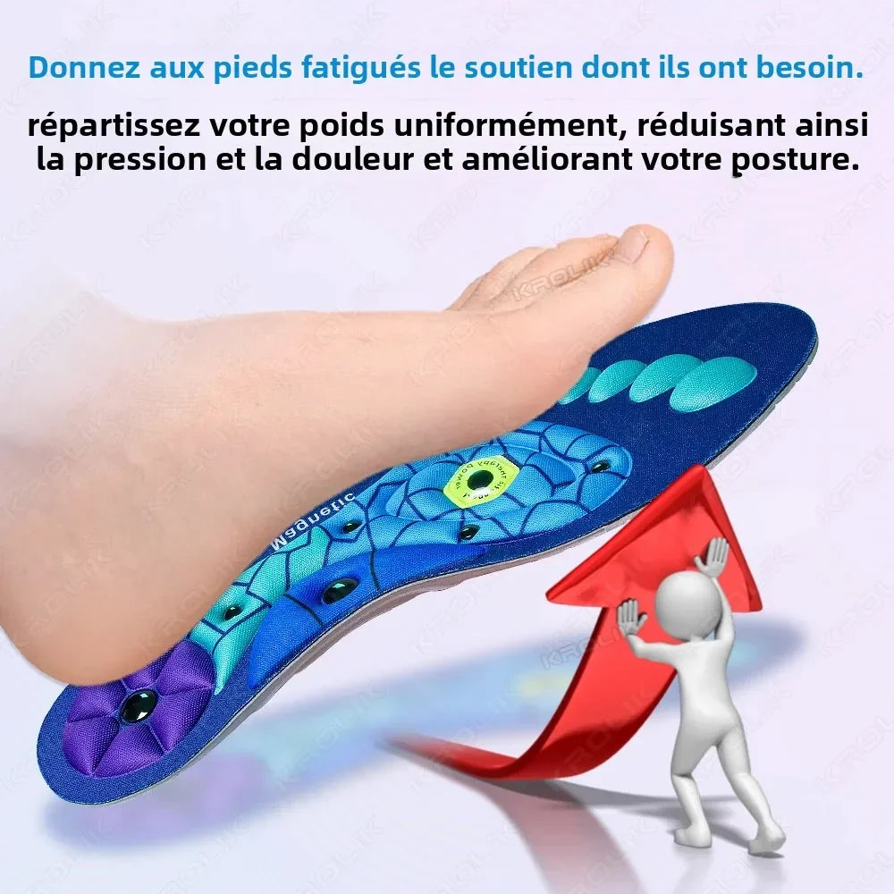 New Style 1 Pairs Magnetic Insoles EVA Massage Arch Support for Foot Pain Relief Slim Legs Acupressure Therapy Unisex Pads