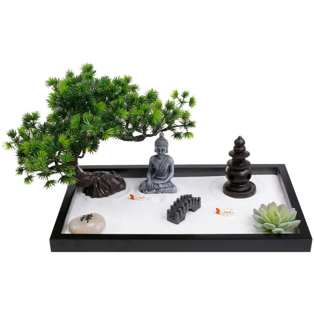 Mini Zen Garden Kit Meditation & Relaxation Desk Sand Art Durable Design Home Decor Items Festival Gifts