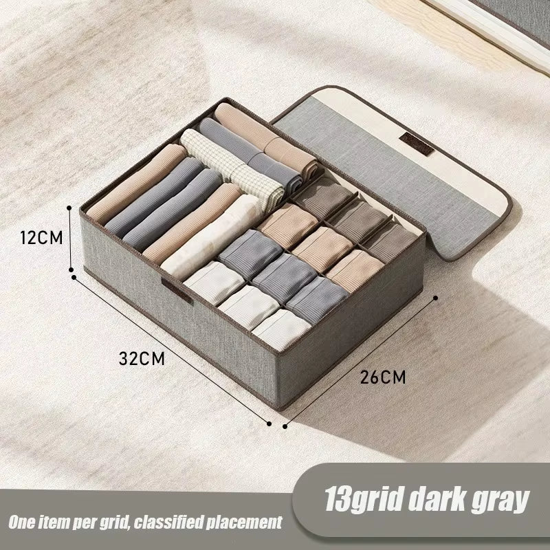 1Pcs Washable Underwear Storage Compartments Drawer Type Three in One Wardrobe Organizer Clothes Foldable Socks Home Organizer