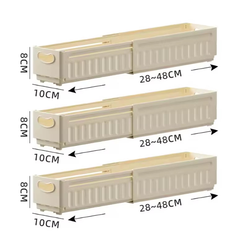 1/2/3PCS Retractable Drawer Organizer Adjustable Cabinet Storage Box Stackable Kitchen Organizers Sorting Storage Box for Home