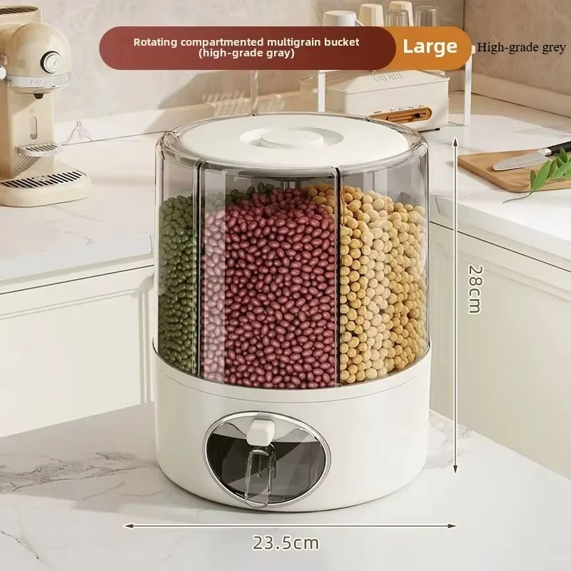 Household Grains Storage Rotary Rice Bucket Insect-Proof and Moisture-Proof Rice Storage Tank Household Sealed Rice Storage Box