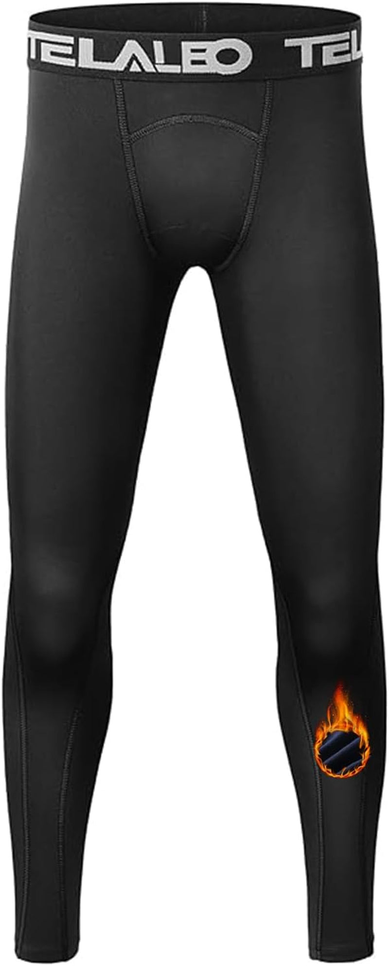 1 or 2 Pack Boys Thermal Compression Leggings Pants Youth Fleece Lined Base Layer Tights Cold Weather Gear