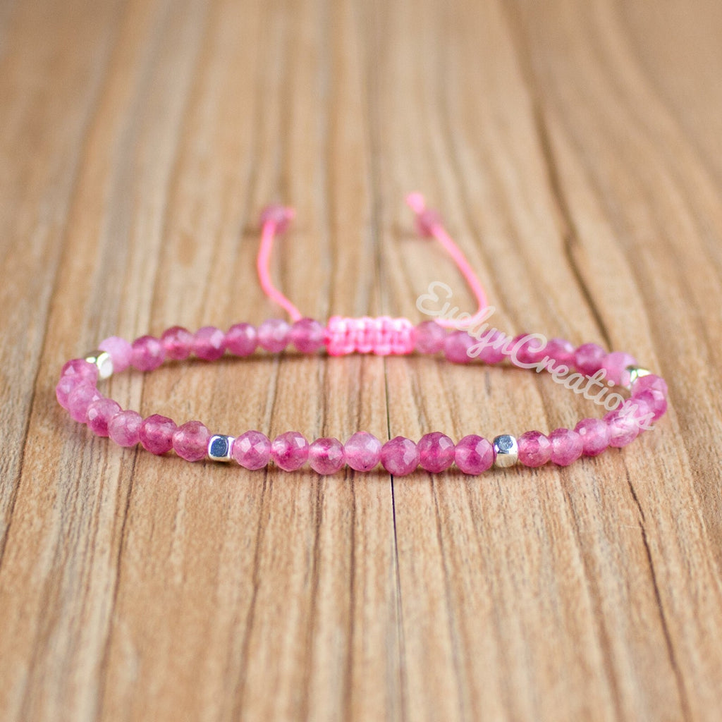 Natural Stone Crystal Dainty Bracelet Amethyst Gemstone Bracelet Handmade