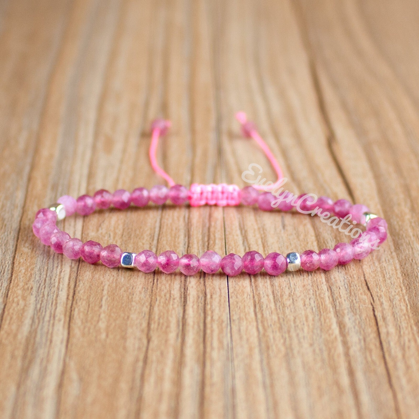 Natural Stone Crystal Dainty Bracelet Amethyst Gemstone Bracelet Handmade