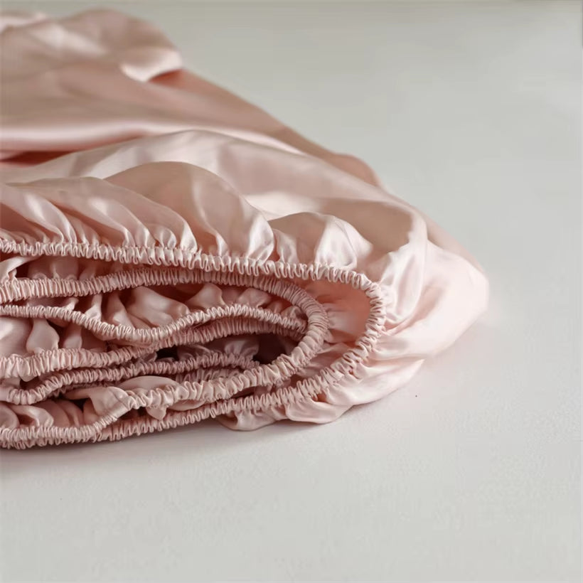 23Mm Mulberry Silk Fitted Sheets 100% 23 Momme Natural Silk Bed Sheet Luxury Smooth Mattress Cover Breathable Soft Bedding Sheet