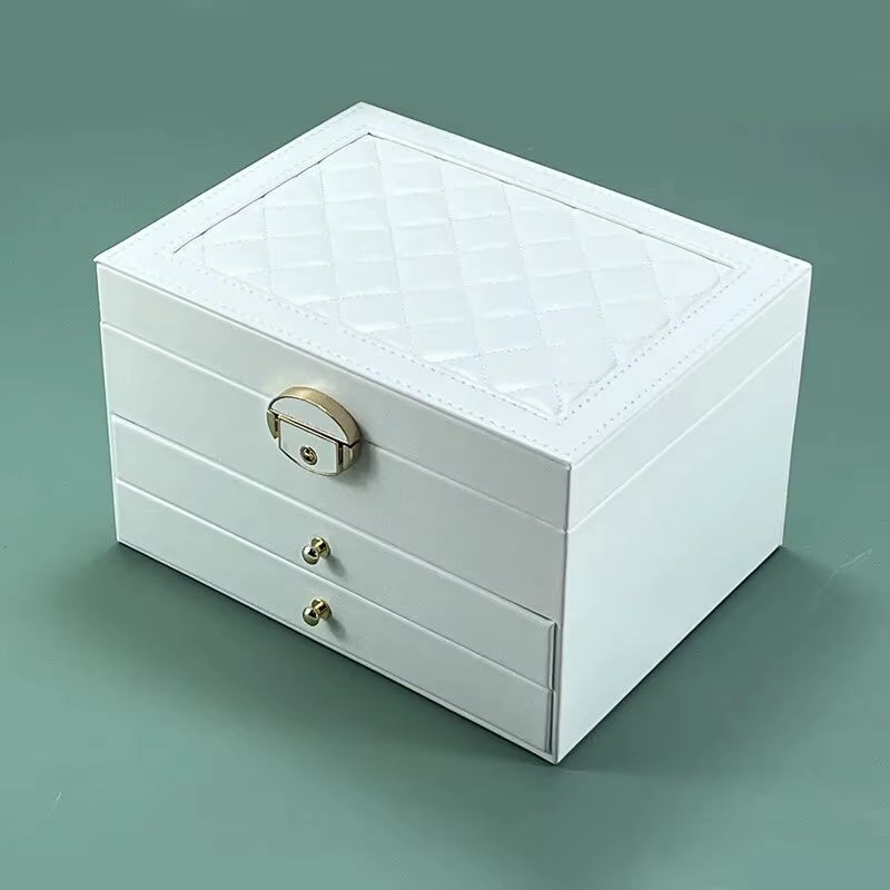 High-End Jewelry Box Household, Multi-Layer Drawer-Type Oxidation, Large Capacity Earrings Earrings Jewelry Box