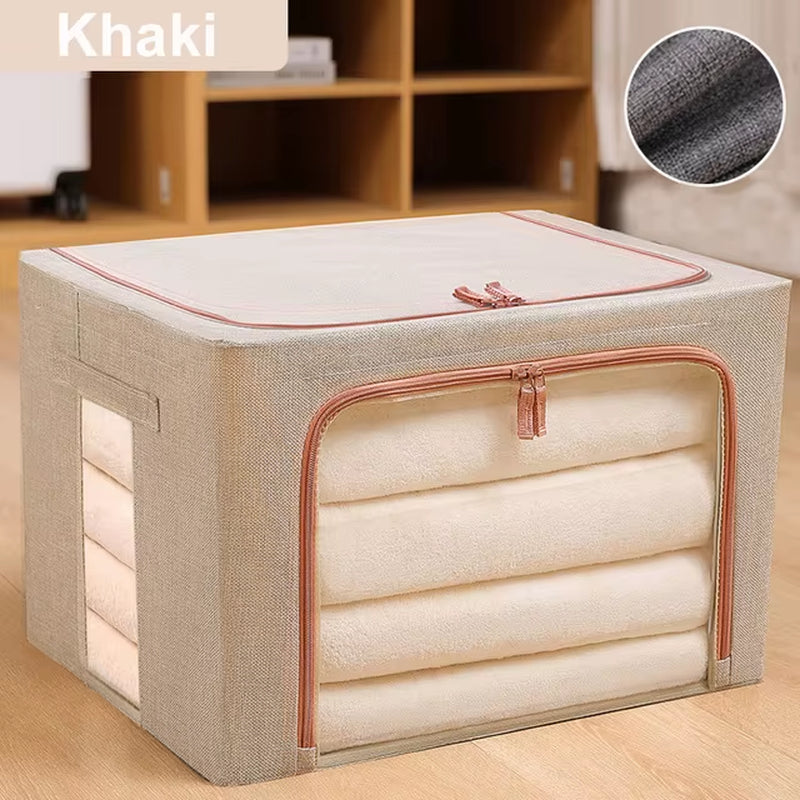 Large Quilt Storage Bag Foldable Storage Organizers Clothes Blanket Organizer Box Dust-Proof Wardrobe Clothes Cabinet Organizer