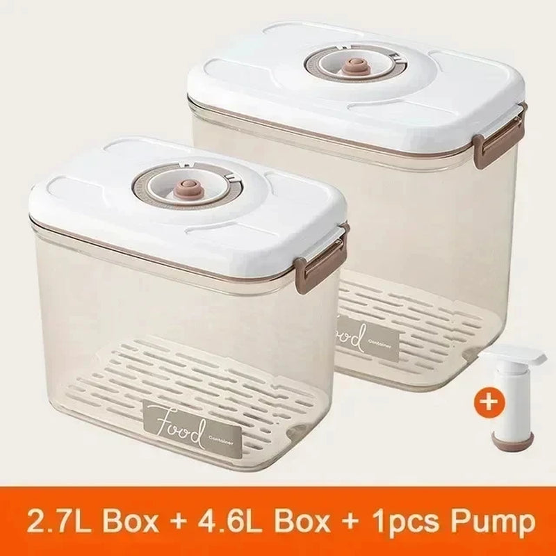 Food Vacuum Storage Box Sealed Kitchen Fresh-Keeping Box Large Capacity Food Transparent Storage Container with Vacuum Pump