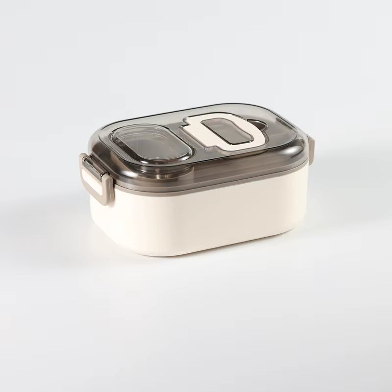 Office Worker Lunch Box Double-Layer Bento Box Stainless Steel Heating Lunch Box Set Student Tableware Microwave