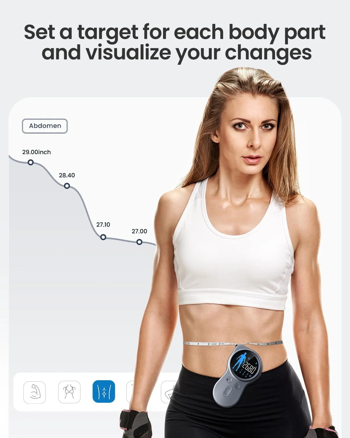 Upgraded Smart Body Measure Tape for Weight Loss, Muscle Gain, Fitness Bodybuilding