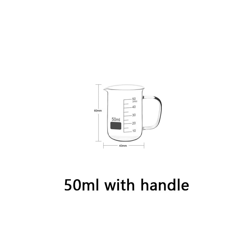 50~1000Ml with Handle Measuring Cup High Borosilicate Glass Clear Scale Cup Laboratory Beaker Kitchen Baking Measuring Mug