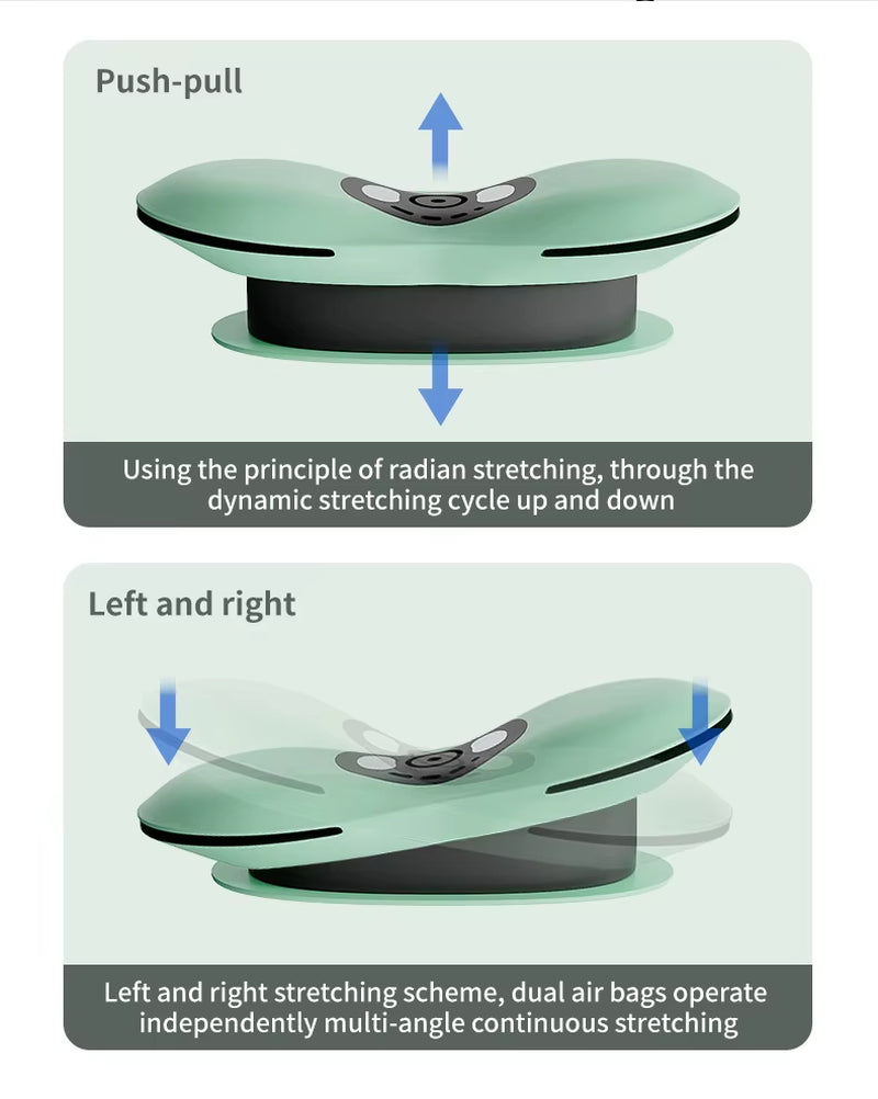 New Upgrade Air-Lip Stretch Low Frequency Thermal Vibration Waist Massage Heeling Spot Left and Right Swing + up and down Tracti