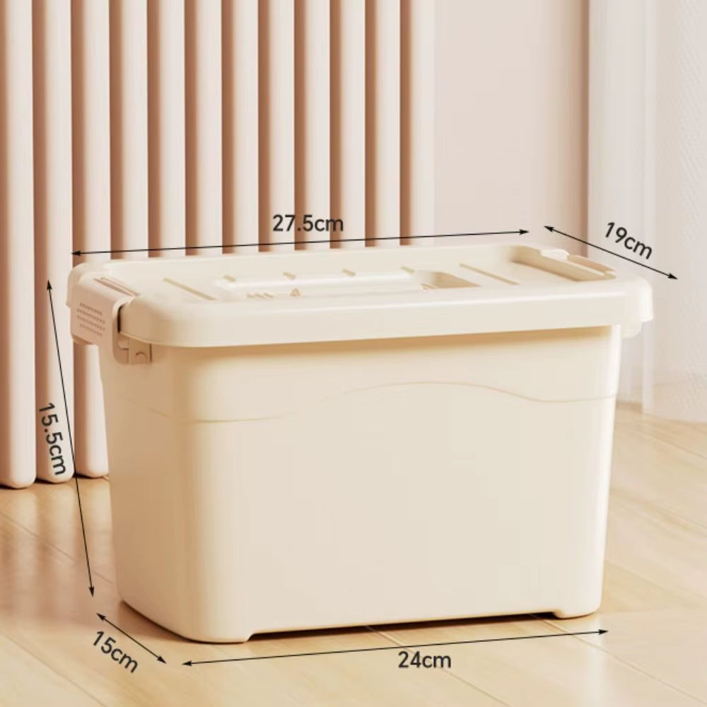 Large Capacity Durable Household Storage Box Waterproof Dustproof Household Organizer with Handle Multifunction Storage Cabinet