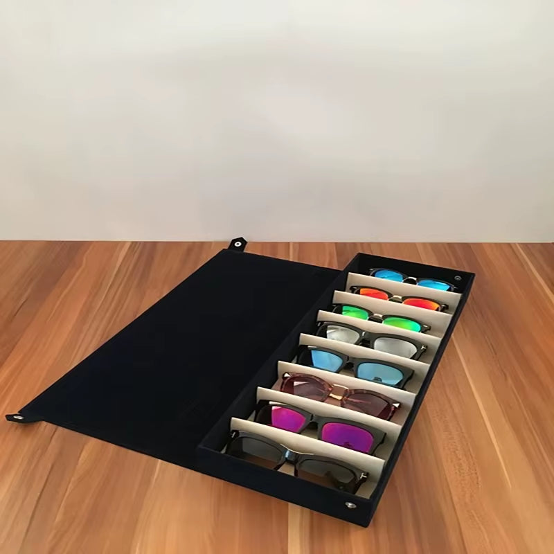 High Quality Glasses Case 8 Slot Grids Eyeglass Sunglasses Glasses Storage Display Grid Stand Case Box Holder Glasses Organizer