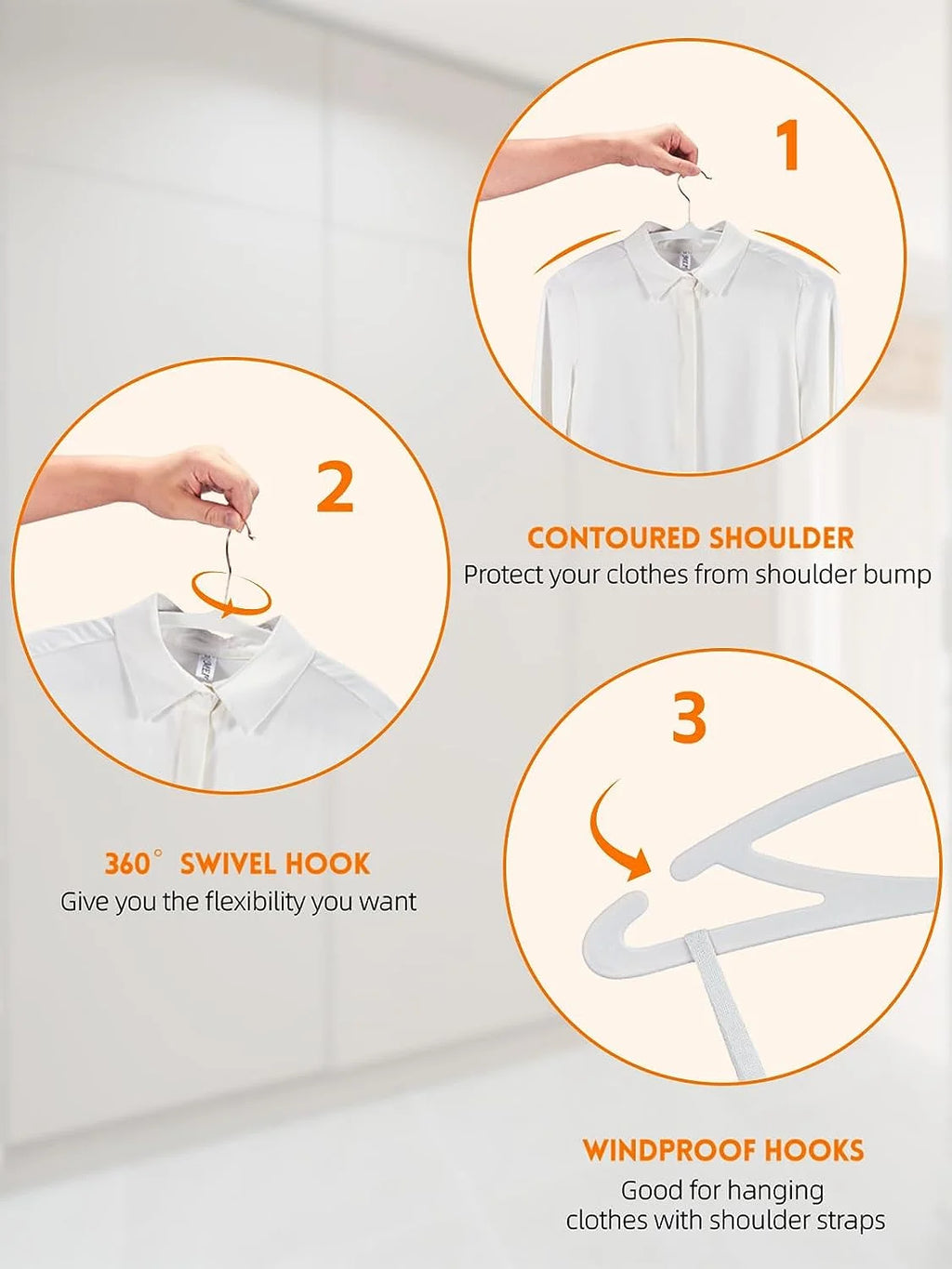 White Velvet Hangers 60 Pack, Luxury Felt Hangers Non Slip Clothes Hangers, No Shoulder Bump Focked Hanger